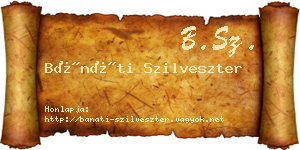 Bánáti Szilveszter névjegykártya